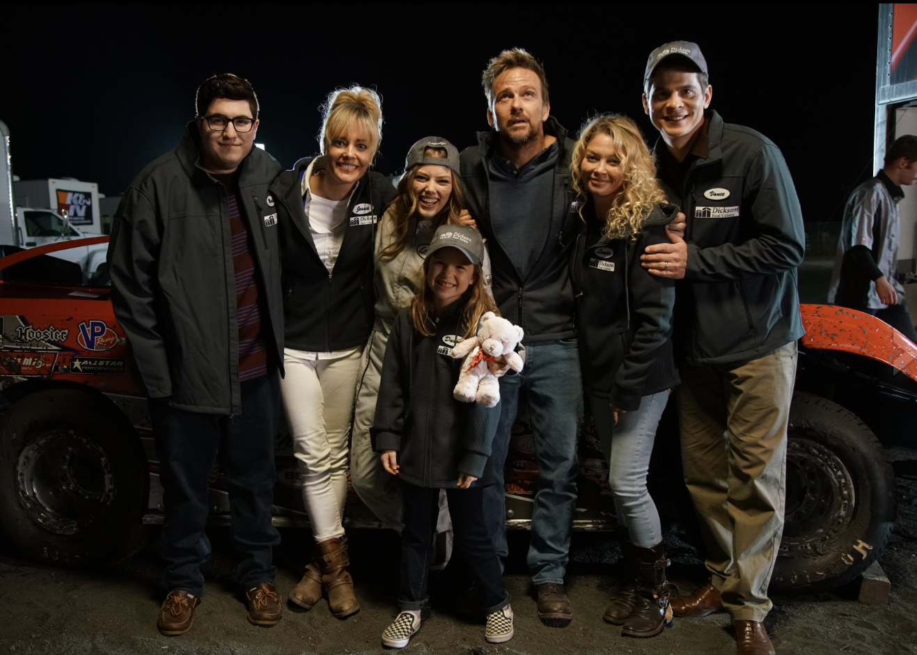 Lady Driver cast at racetrack